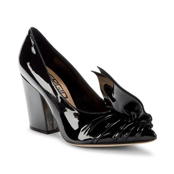 NIB-SERGIO ROSSI Ruched Patent Leather Pumps - Picture 3 of 8